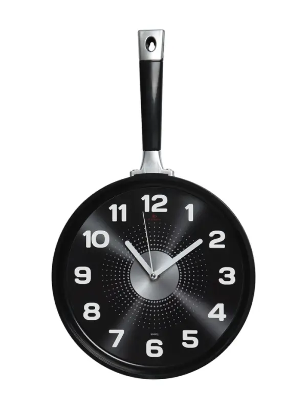 Часы настенные интерьерные &laquo;Сковорода&raquo;, для кухни, бесшумные, 25&times;43 см, чёрные, от батарейки 1&times;АА