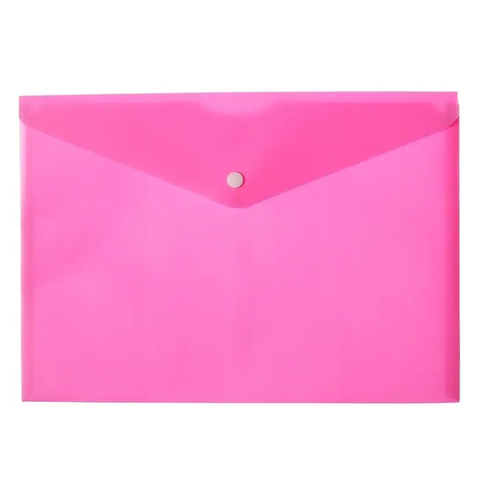 Папка-конверт на кнопке А4, 180 мкм, Calligrata Pastel, глянцевая, полупрозрачная, микс