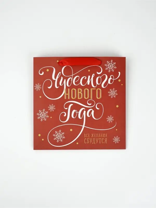 Пакеты подарочные новогодние &laquo;С новым годом&raquo;, набор 5 шт., 22&times;22&times;11 см