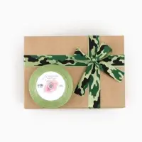 Лента атласная &laquo;Камуфляж&raquo;, 25 мм &times; 23 &plusmn; 1 м, цвет зелёный