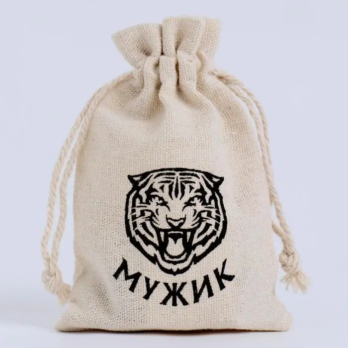 Мешочек подарочный для украшений, подарков и трав, текстиль, «Мужик», 12×8 см