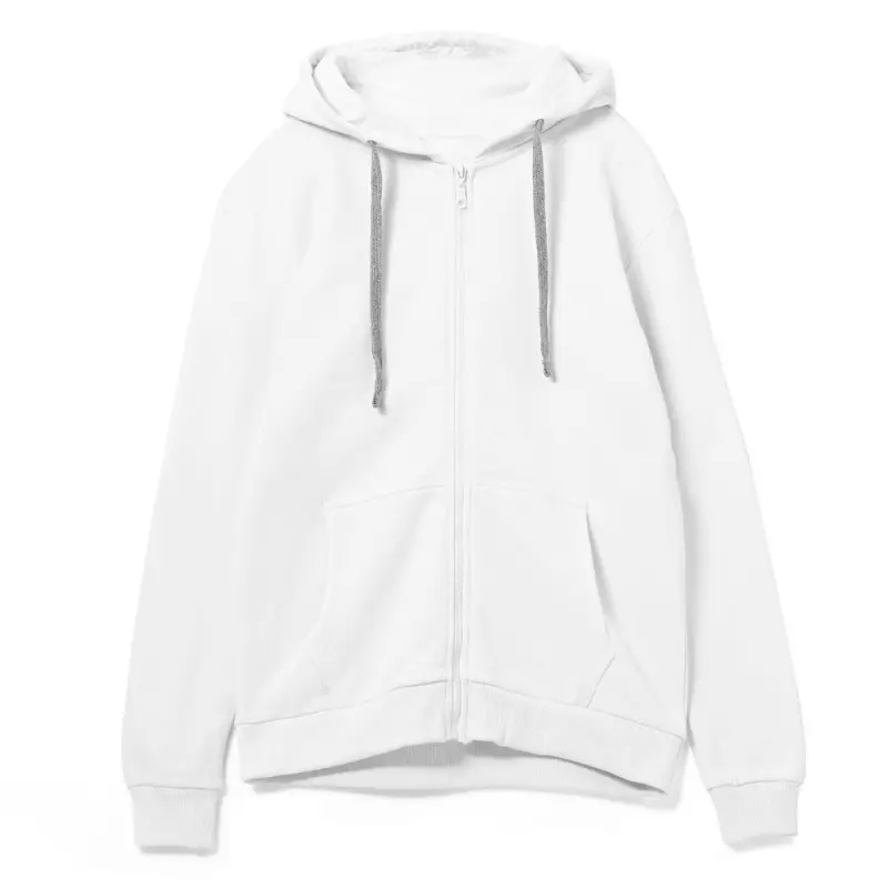 Толстовка на молнии с капюшоном Siverga Heavy, белая (белоснежная), размер XS