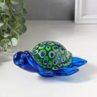 Сувенир стекло "Черепашка калейдоскоп" под муранское стекло 10,5х13,5х7 см