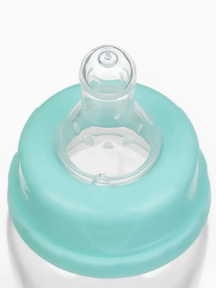 Бутылочка для кормления малыша Крошка Я Basic, классическое горло, от 0 мес., 60 мл (мерная шкала до 40 мл), цвет бирюзовый