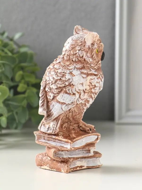 Фигурка гипс &laquo;Сова на книгах&raquo; коричневая, 14&times;6&times;6 см
