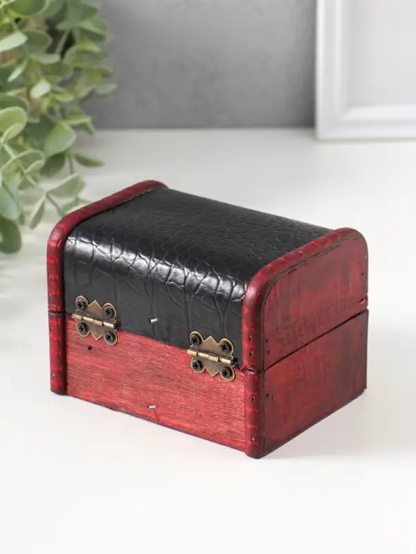 Шкатулка для украшений &laquo;Сундучок. Питон&raquo;, дерево, состаренная, 7.5&times;12&times;7 см