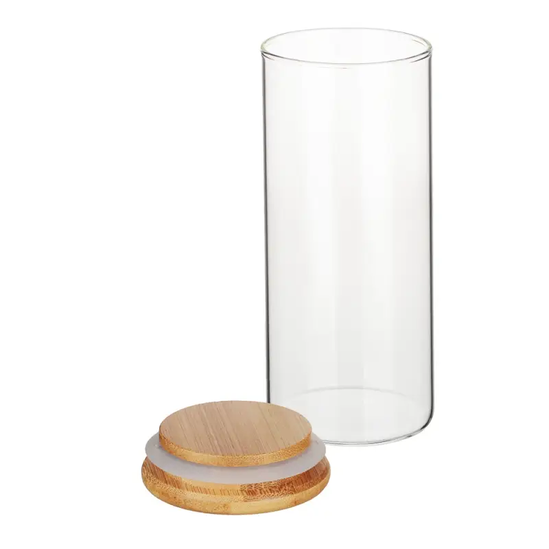 VETTA ЭКО Эллипс Банка для хранения 400мл, 15,5х6,5см, стекло, бамбук