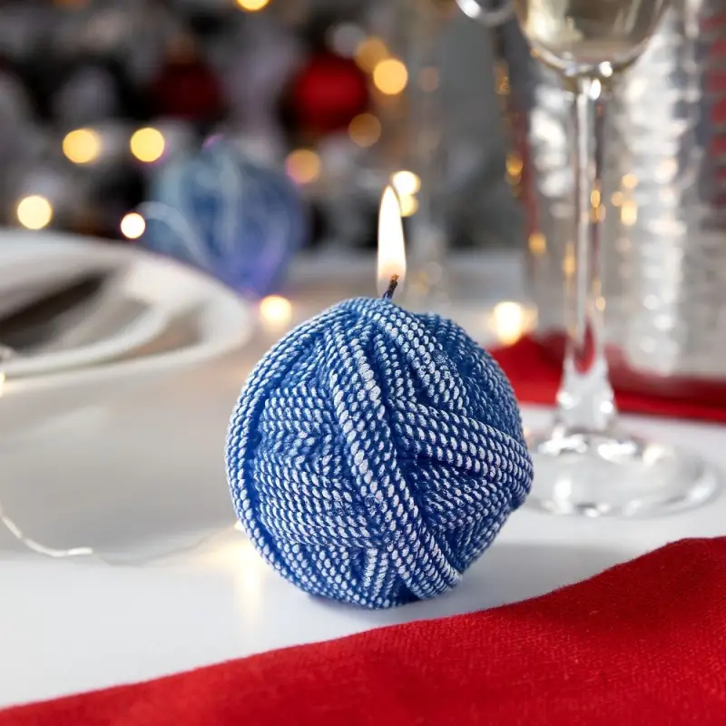 Свеча Kniteam, клубок, синий Свеча Kniteam, клубок, синий