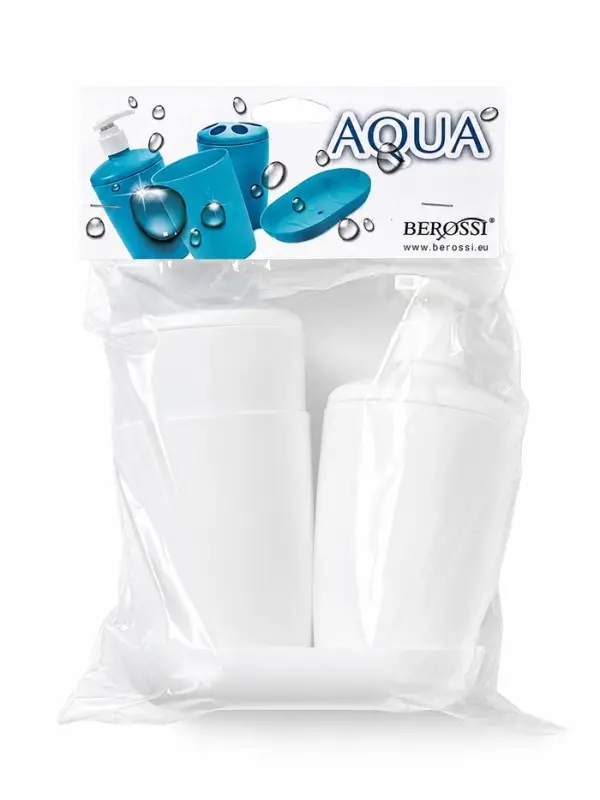 Набор для ванной комнаты Aqua, 4 предмета, пластик, белый
