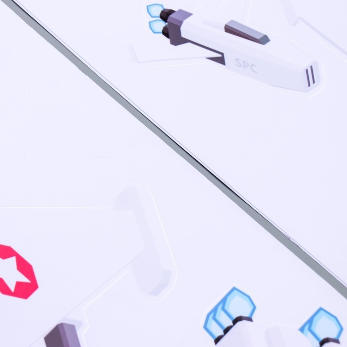 Наклейка пластик интерьерная цветная Наклейка пластик интерьерная цветная "Космический флот" 30х60 см набор 2 листа