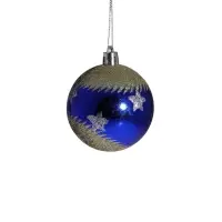 Ёлочные игрушки &laquo;Сказочная ночь&raquo;, шары новогодние, набор 6 шт., d=6 см, золотисто - синий