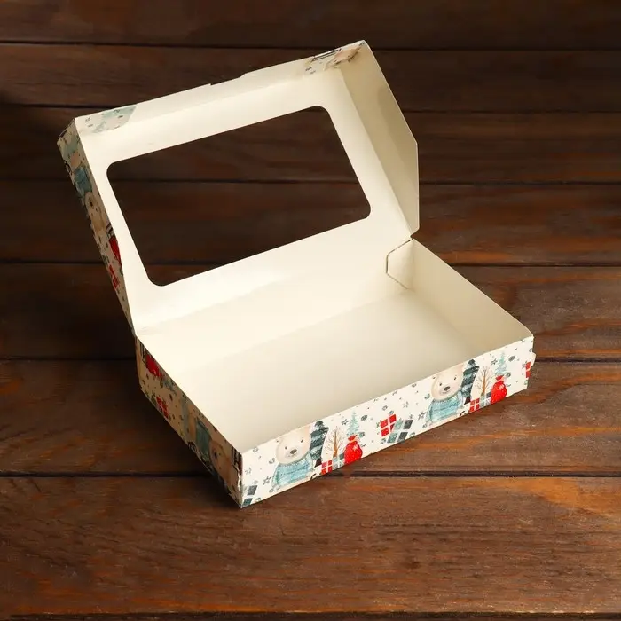 Коробка складная «Мишки», белая, 20×12×4 см Коробка складная «Мишки», белая, 20×12×4 см