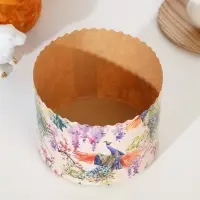 Форма бумажная для кулича "Павлины" 134 x 100 мм ( фасовка 1400 шт) Форма бумажная для кулича "Павлины" 134 x 100 мм ( фасовка 1400 шт)