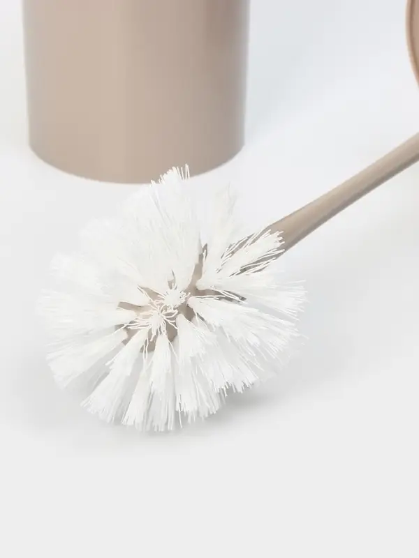 Ёршик для унитаза Idiland Rambai, d=11.5 см, h=36.5 см, с подставкой, пластик, бежевый