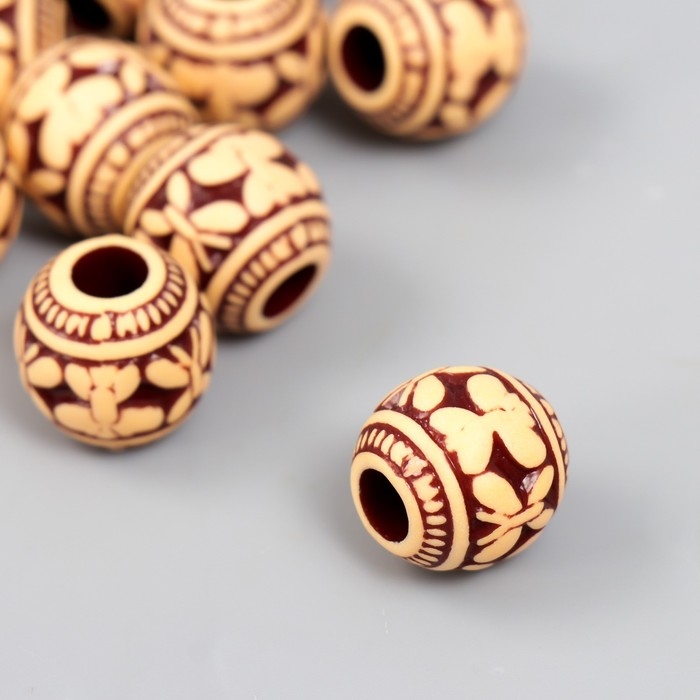 Бусины для творчества пластик Бусины для творчества пластик "Этно. Бабочки" набор 20 гр d=1,5 см