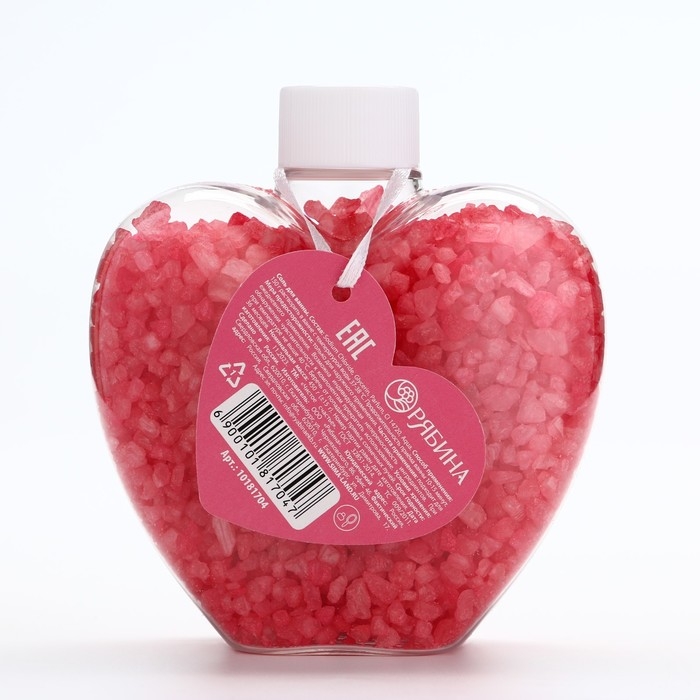 Соль для ванны Love, 415 г, аромат клубничного пудинга, ЧИСТОЕ СЧАСТЬЕ