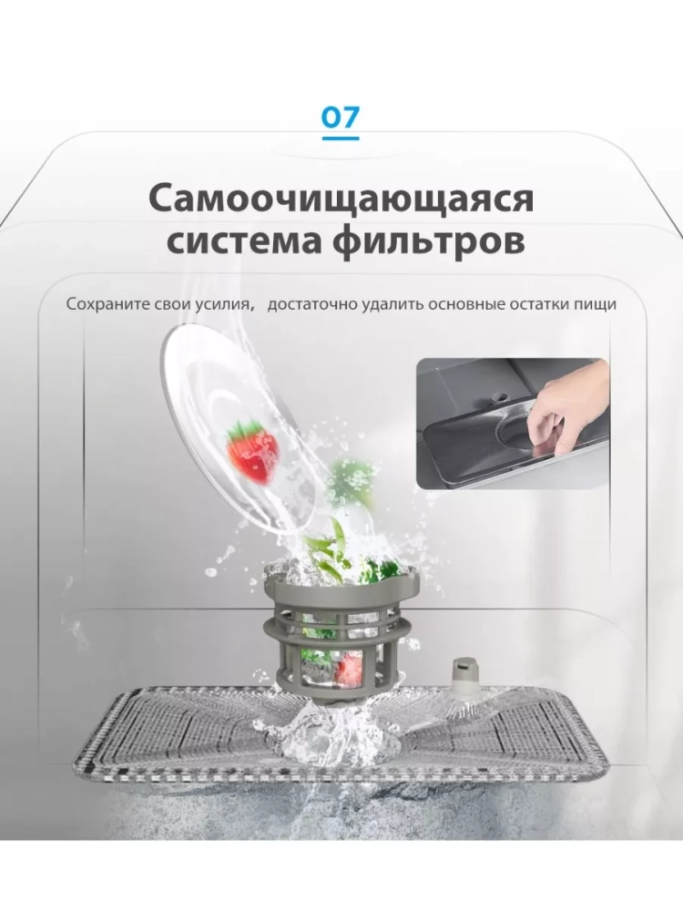 Мини посудомоечная машина настольная MCFD42900GMINI-i Wi-Fi