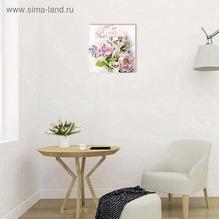 Картина на подрамнике Картина на подрамнике "Акварель. Пионы" 30*30 см