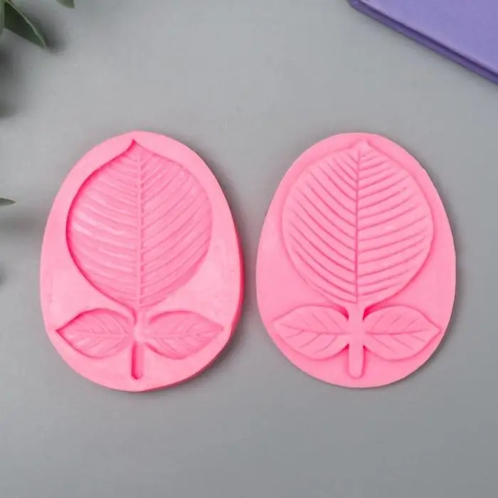 Молд силикон  Молд силикон "Листочки на стебле" набор 2 шт 1х5,2х6,7 см