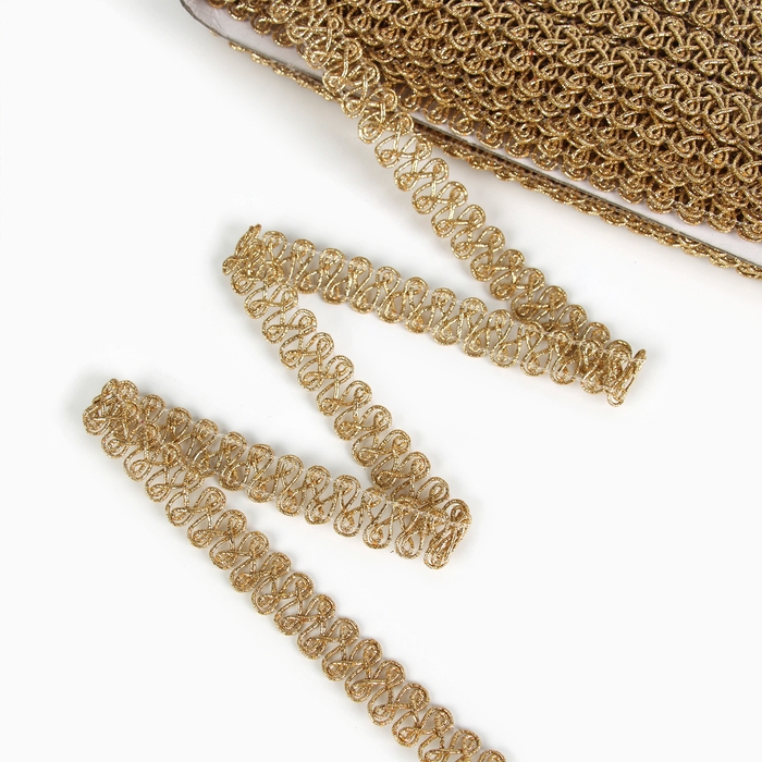 Тесьма «Завиток», цвет золото, 1,5 см, намотка 25 метров Тесьма «Завиток», цвет золото, 1,5 см, намотка 25 метров