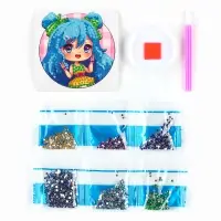 Алмазная мозаика наклейка для детей &laquo;Модная девчуля&raquo;, 9&times;9 см, набор для творчества