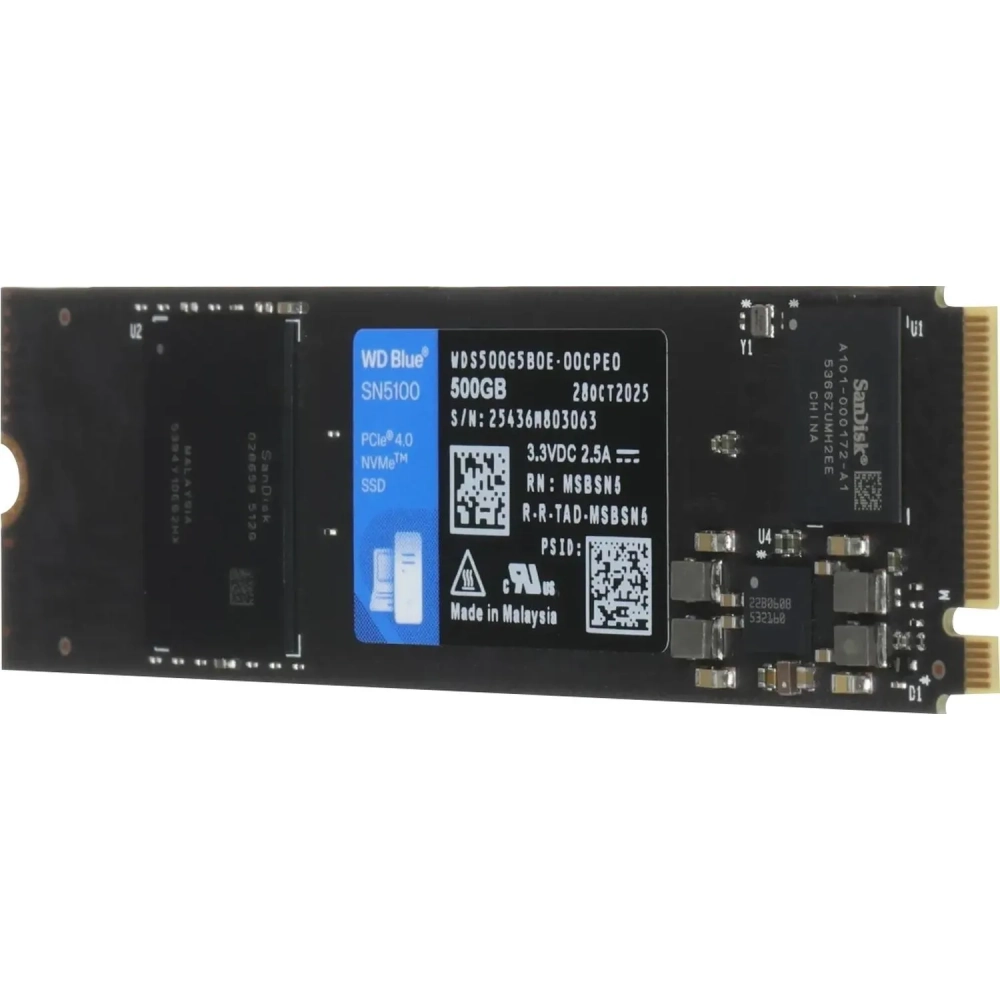 SSD накопитель WD Green SN5100 M2.2280 PCIe 4.0 500Gb(WDS500G5B0E)