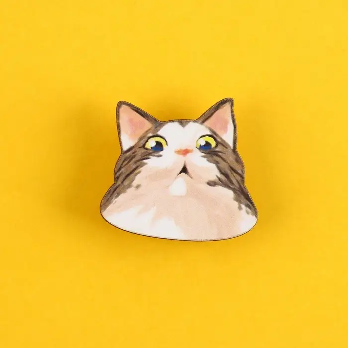 Значок деревянный &laquo;Котяо&raquo;, серия мемы 3,2 х 2,9