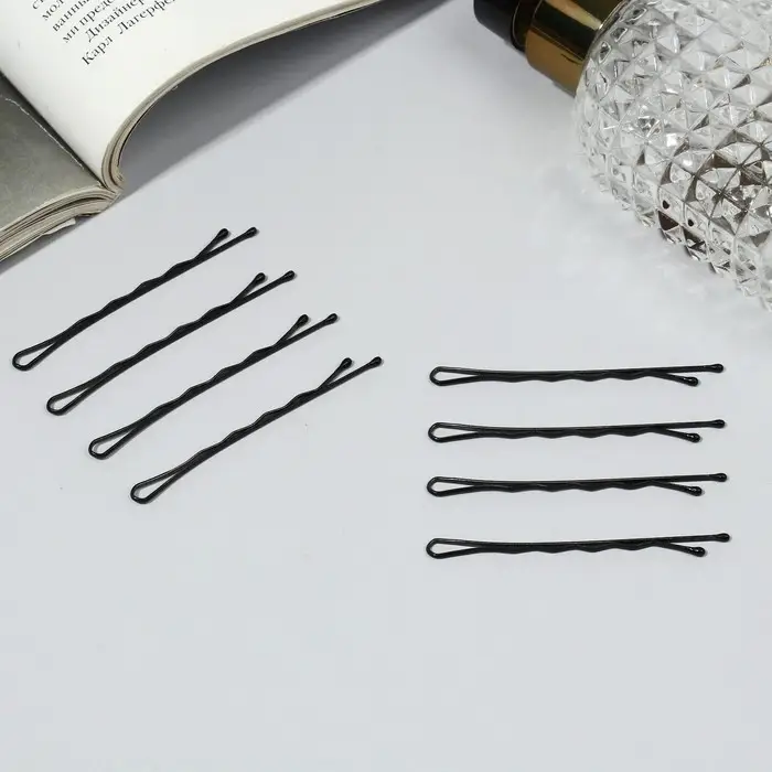 Невидимки для волос «Классика», набор 40 шт., 6 см, чёрные Невидимки для волос «Классика», набор 40 шт., 6 см, чёрные