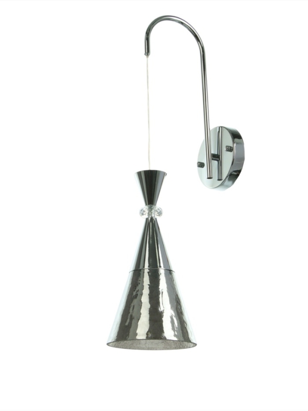 Бра «Рианна» 1х40Вт Е27 серебро 23х15х49+80см