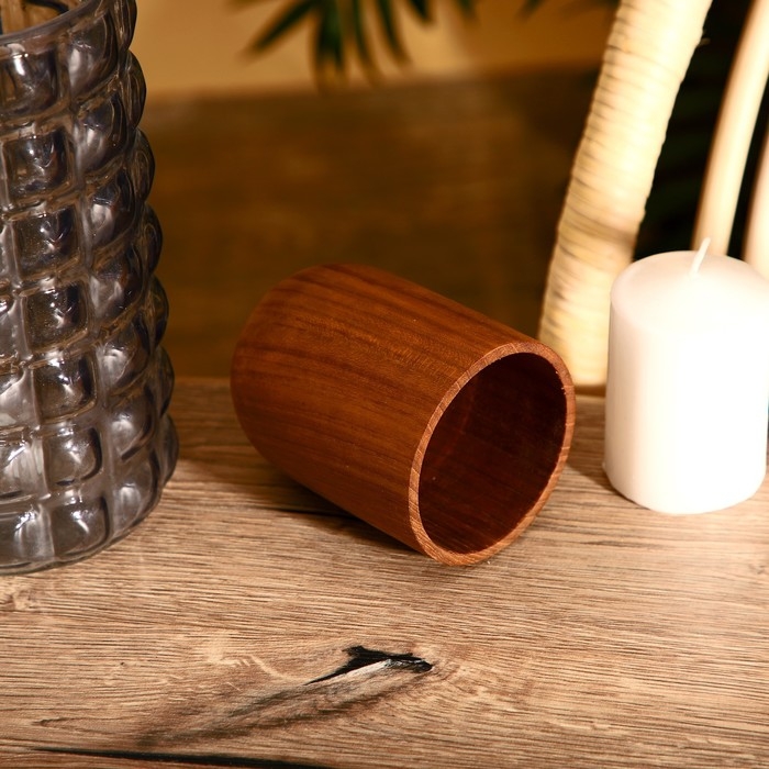 Стакан 8х8х10 см, тиковое дерево