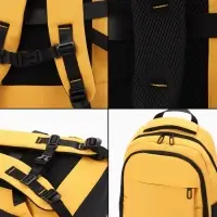 Рюкзак школьный, 2 отделения, 4 кармана, водонепроницаемое дно, 27&times;13&times;38.5 см, жёлтый