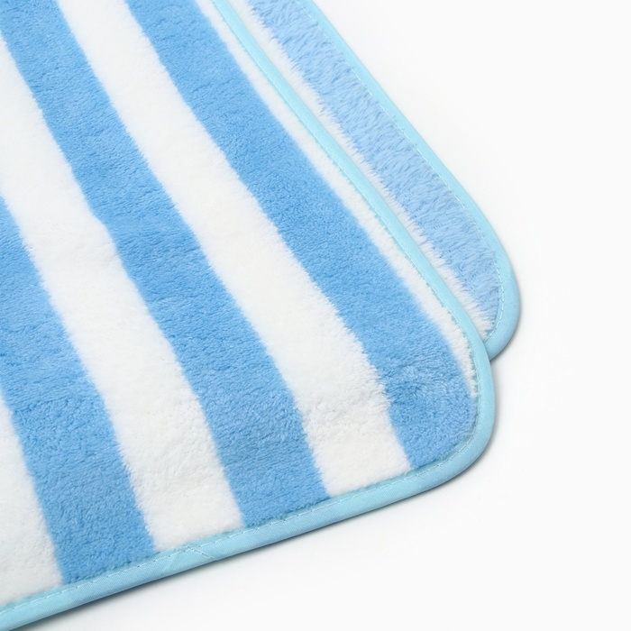 Полотенце банное Этель Полотенце банное Этель "Полосы", цв. голубой, 70х140 см, 100% п/э, 240 г/м2