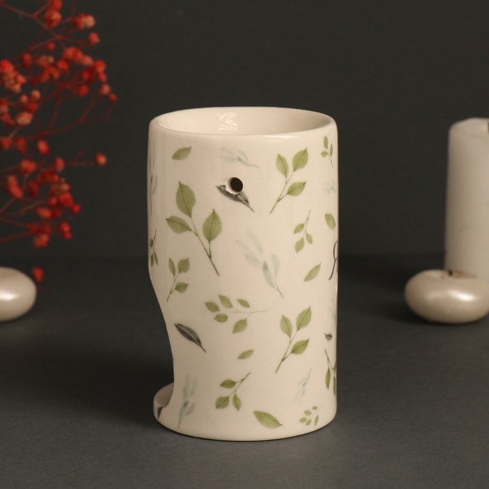 Аромалампа керамика Аромалампа керамика "Ясно. Веточки" белая 7,2х7,2х11,6 см