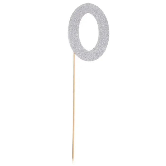 Топпер в торт «Цифра 0», цвет серебро Топпер в торт «Цифра 0», цвет серебро