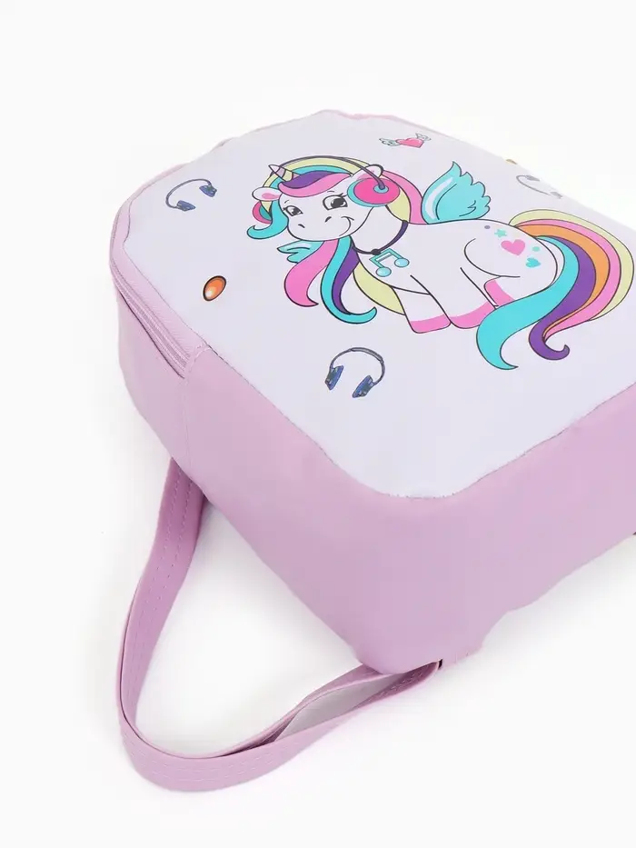 Рюкзак дет 18*8*23 см, Единорог, отд на молнии, сиреневый