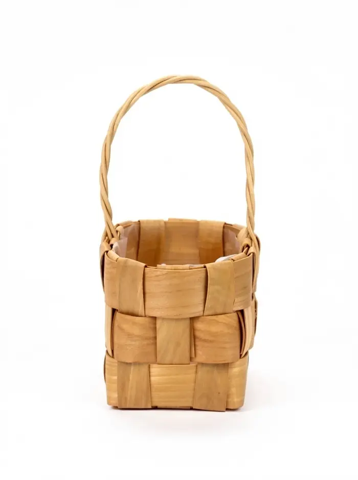 Корзина плетёная для хранения, 17&times;10&times;9 см, ручка h=9.5 см, секвойя