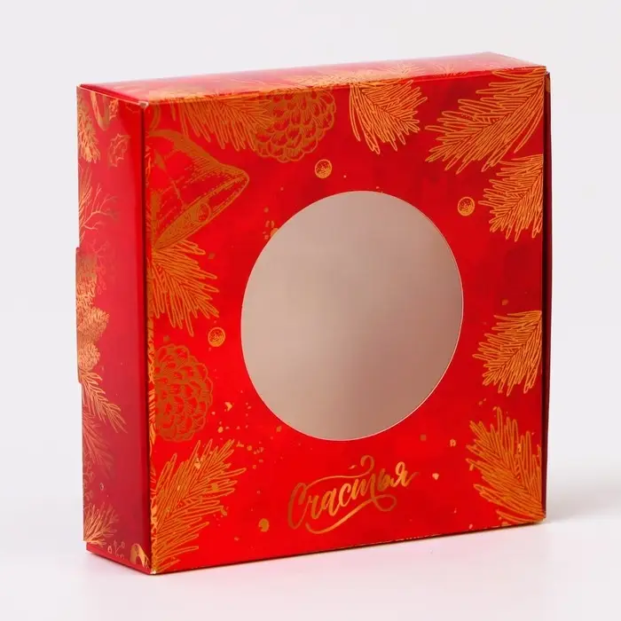 Подарочная коробка сборная с окном «Исполнения желаний», 10×10×3 см Подарочная коробка сборная с окном «Исполнения желаний», 10×10×3 см