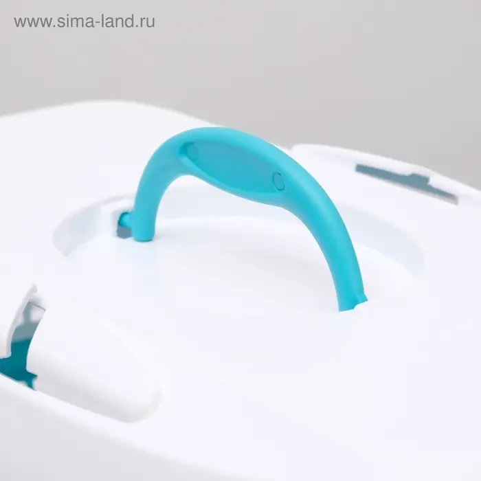 Переноска для животных до 12 кг &laquo;Пижон&raquo;, 49&times;33&times;32 см, металлическая дверь, пластик, белая, бирюзовая