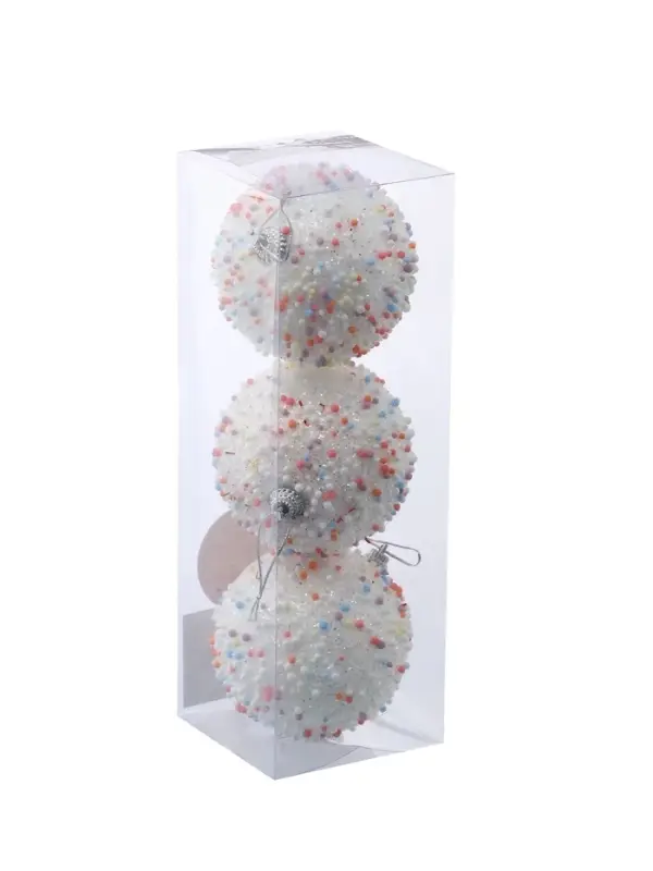 Ёлочные игрушки &laquo;Абель&raquo;, шары новогодние, d=8 см, 3 шт., колор