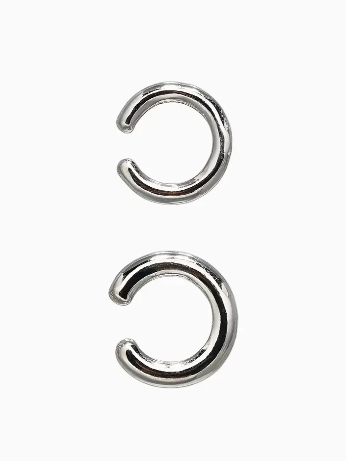Серьги «Каффы» набор 2 шт., бублики, цвет серебро