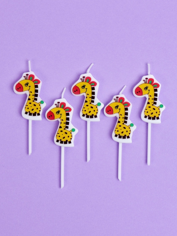 Свечи для торта  Свечи для торта "Жирафики", 5 шт, желтые