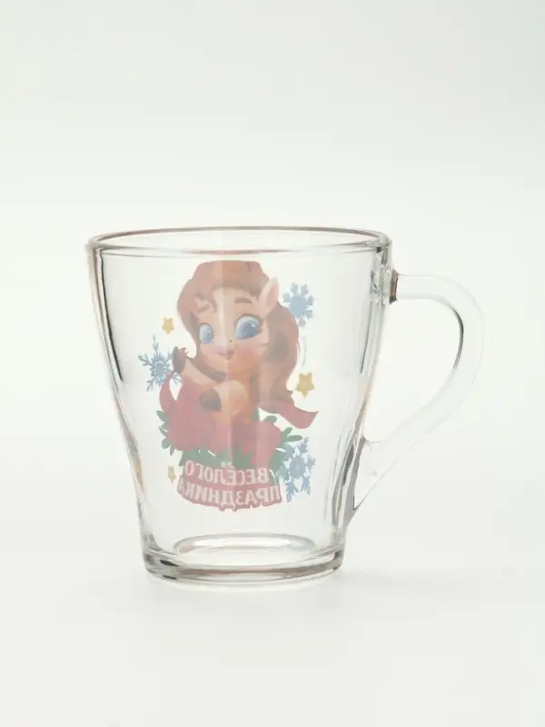 Кружки стеклянные новогодние &laquo;Весёлого праздника. Лошади&raquo;, набор 2 шт.