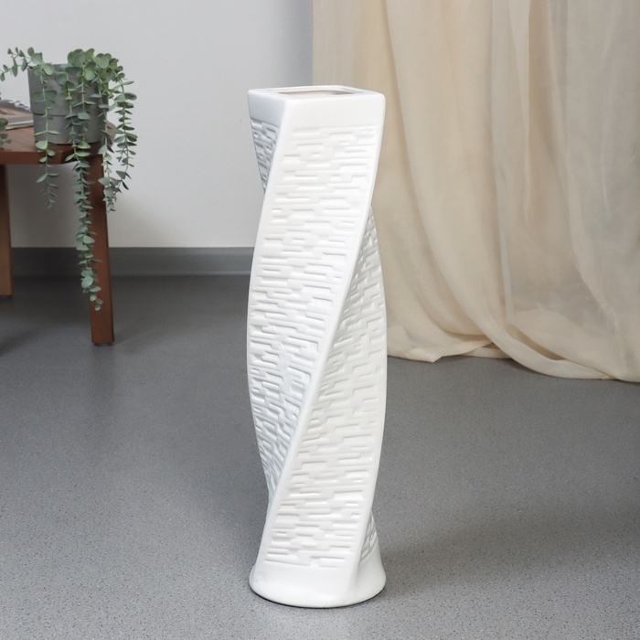 Ваза напольная «Хамфри», 58×12 см, керамика, белая Ваза напольная «Хамфри», 58×12 см, керамика, белая
