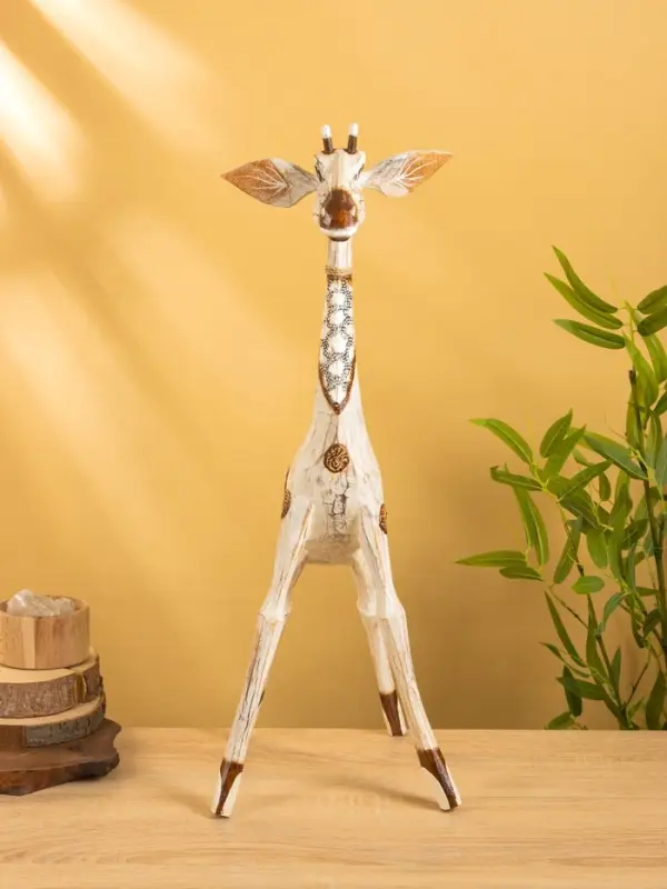Сувенир "Жирафик" дерево 25х25х70 см, цв. белый