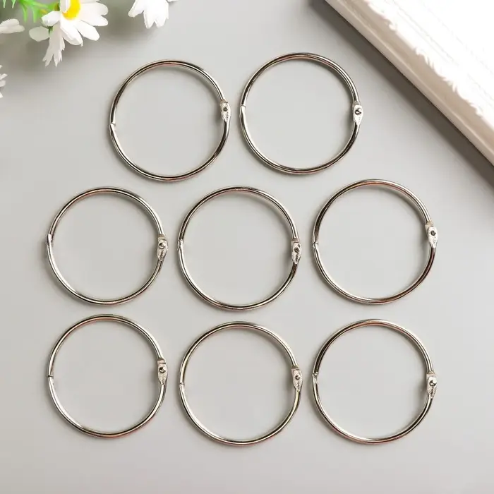 Кольцо для творчества (для фотоальбомов) Кольцо для творчества (для фотоальбомов) "Серебро" набор 8 шт внутр. d= 5 см внешн. d=5,5 см