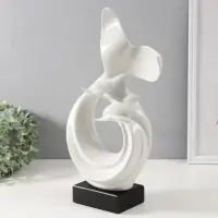 Фигурка керамика &laquo;Абстракция. Морские дельфины&raquo;, белый, 9&times;18&times;40 см