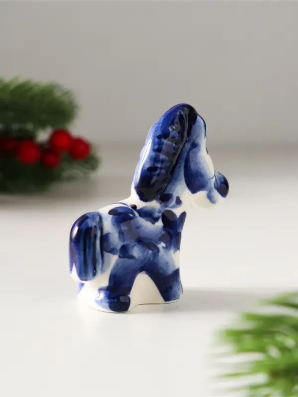 Сувенир Лошарик, 6х6х2см, гжель Сувенир Лошарик, 6х6х2см, гжель