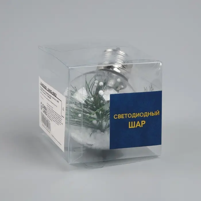 Елочный шар «Снежная хвоя» d=6 см, 1 LED, LR44x3 (в комплекте), свечение тёплое белое Елочный шар «Снежная хвоя» d=6 см, 1 LED, LR44x3 (в комплекте), свечение тёплое белое