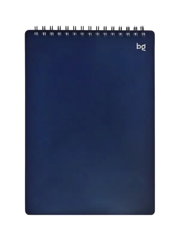 Блокнот А5 60 листов на гребне, BG, обложка пластик, тиснение фольгой, синий