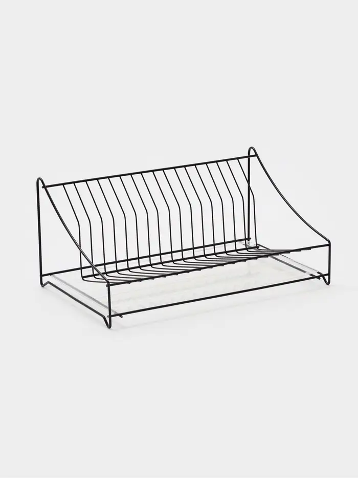 Сушилка для тарелок с поддоном 38*17,5*23,5 см, цвет черный